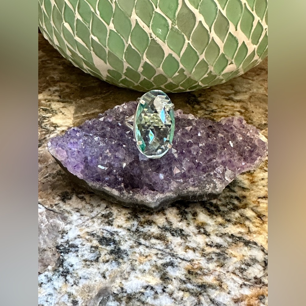 Silver Blue Topaz Stone Ring
